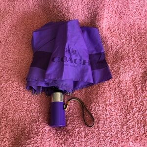 COACH Purple Compact Folding Umbrella